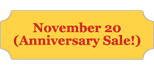 NOV 20, Anniversary Sale